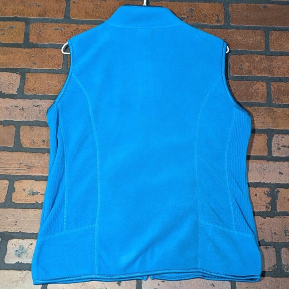 Danskin Women's Medium Deep Cyan Fleece Vest | Warm Cozy Athleisure Layer - Picture 5 of 9